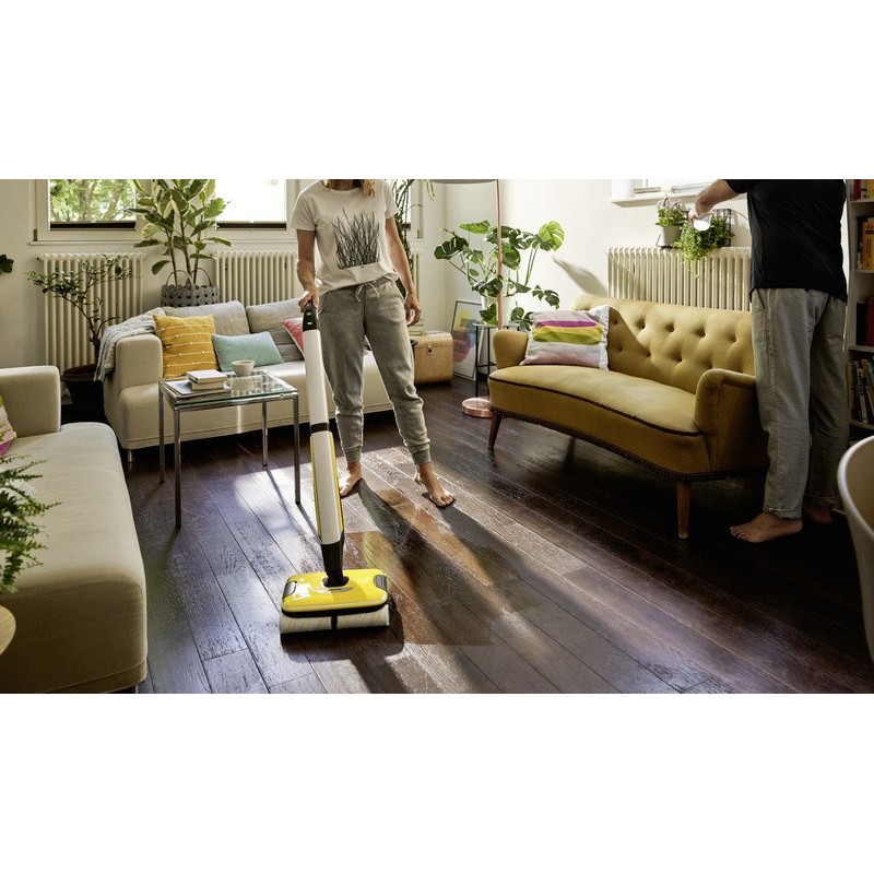 Kärcher FC 7 Cordless Electric broom Battery Dry&wet Bagless Silver, Yellow