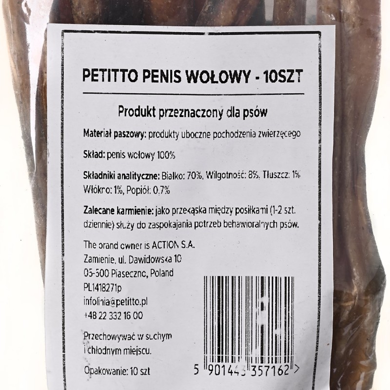 PETITTO Beef pizzle - dog treat - 10