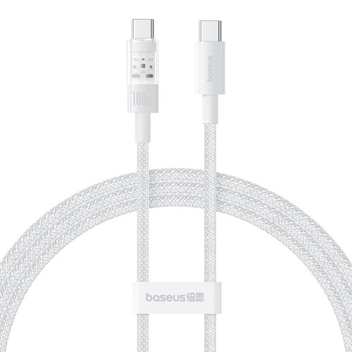 Baseus Gem USB C to USB C fast charging cable 1 m 100 W White Baseus Gem USB C to USB C fast charging cable 1 m 100 W White
