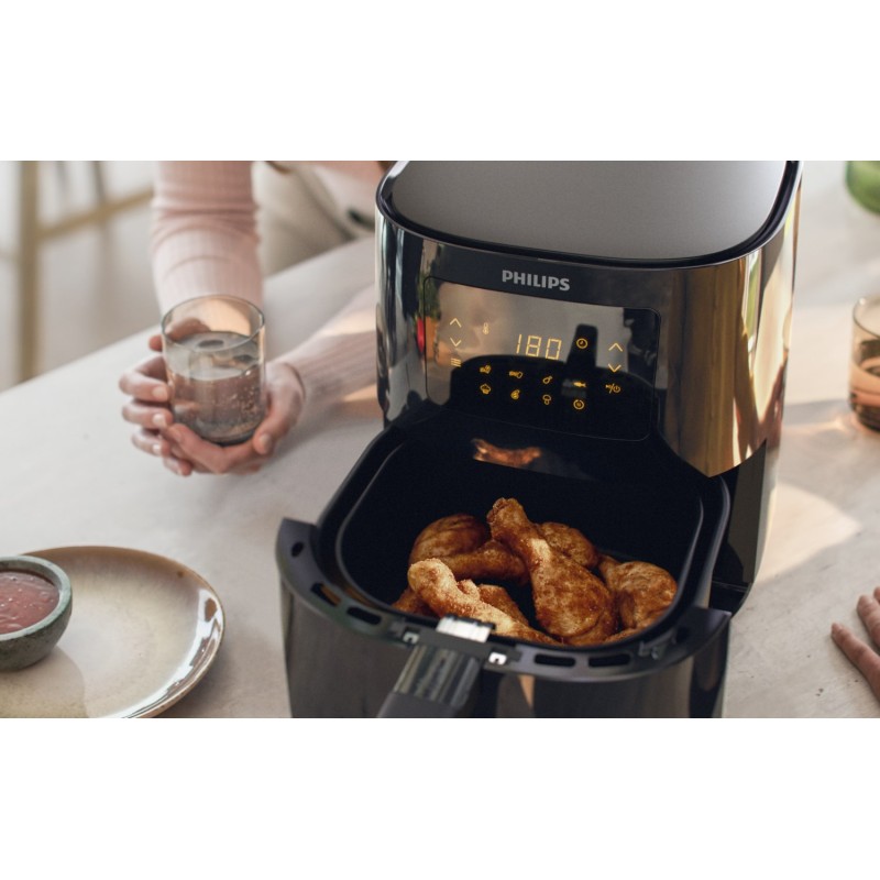 Philips Essential HD9252/70 fryer Single 4.1 L Stand-alone 1400 W Hot air fryer Black, Silver Philips Essential HD9252/70 fryer Single 4.1 L Stand-alone 1400 W Hot air fryer Black, Silver