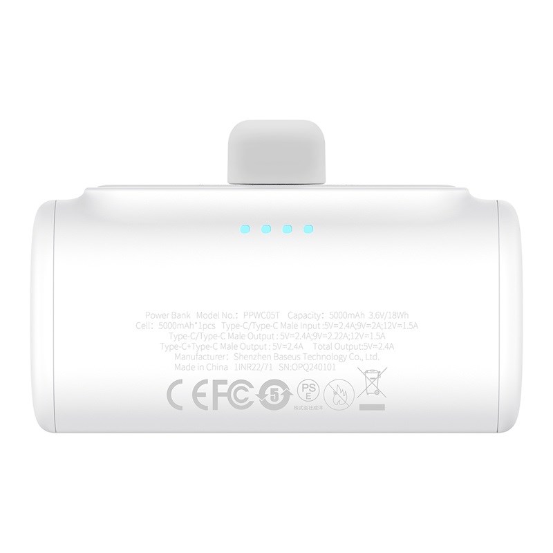 Baseus Compact P10068306213-00 Lithium-ion power bank 5000 mAh White Baseus Compact P10068306213-00 Lithium-ion power bank 5000 mAh White