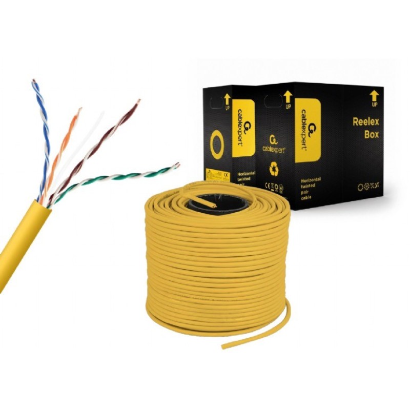 Gembird UPC-5004E-SOL-Y CAT5e UTP LAN cable (CCA), solid, 305m, yellow