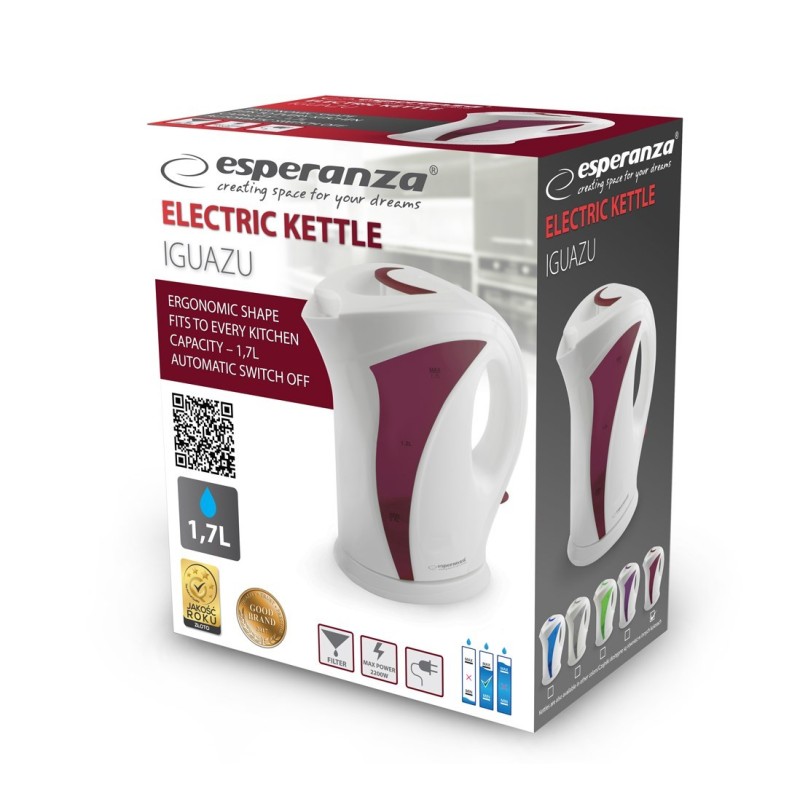 Esperanza EKK018R Electric kettle 1.7 L, White / Red Esperanza EKK018R Electric kettle 1.7 L, White / Red