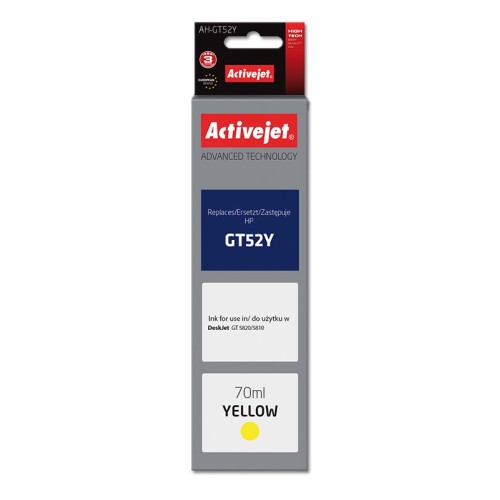 Activejet AH-GT52Y ink (replacement for HP GT-52Y M0H56AE; Supreme; 70 ml; yellow) Activejet AH-GT52Y ink (replacement for HP GT-52Y M0H56AE; Supreme; 70 ml; yellow)