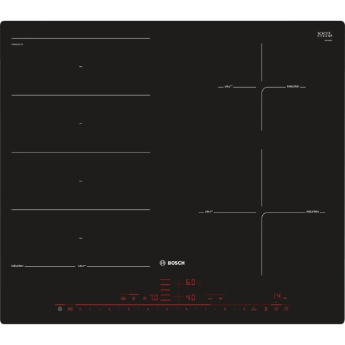 Bosch Serie 8 PXE601DC1E hob Black Built-in Zone induction hob 4 zone(s) Bosch Serie 8 PXE601DC1E hob Black Built-in Zone induction hob 4 zone(s)