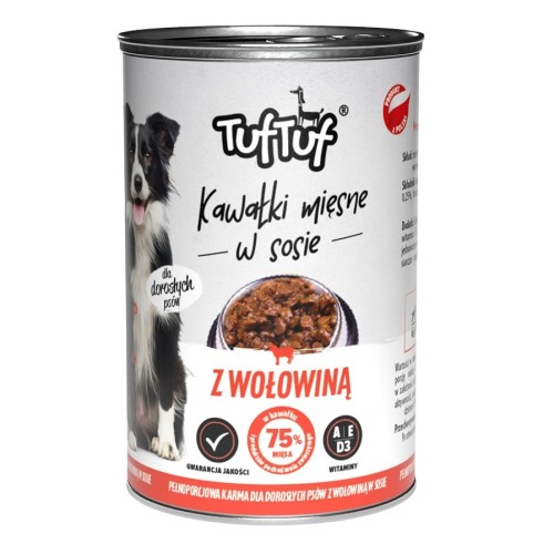 TUF TUF Meaty chunks with beef - wet dog food - 1250g TUF TUF Meaty chunks with beef - wet dog food - 1250g