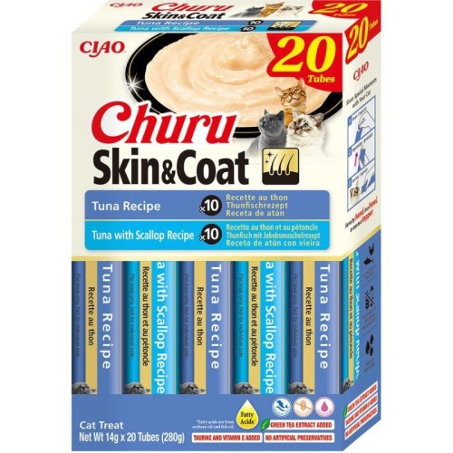 INABA Churu Skin&Coat Tuna recipe - cat treats - 20x14g INABA Churu Skin&Coat Tuna recipe - cat treats - 20x14g