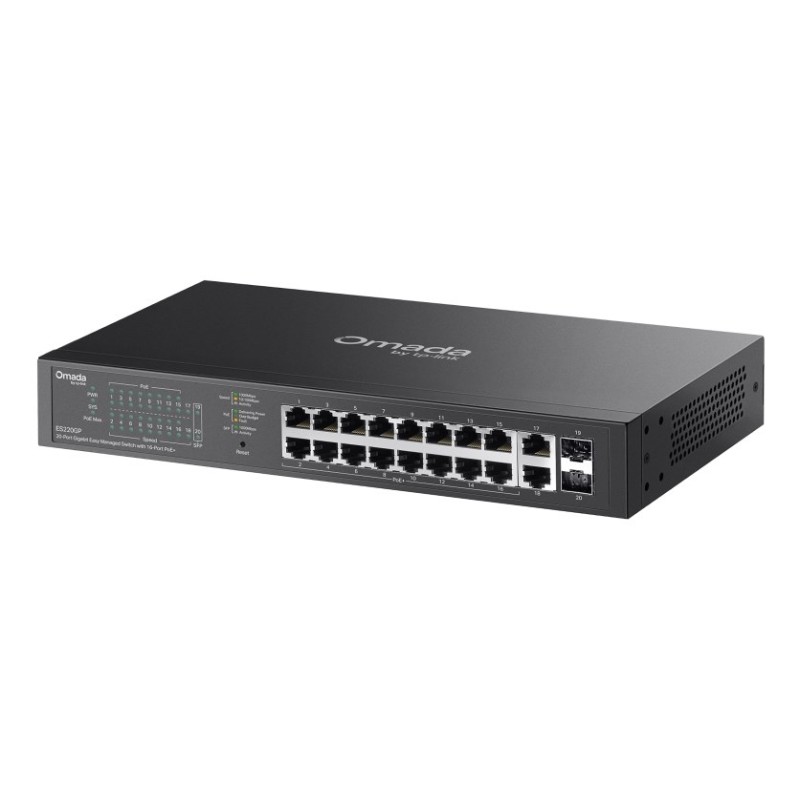 OMADA ES220GP network switch Managed Gigabit Ethernet (10/100/1000) Power over Ethernet (PoE) Black OMADA ES220GP network switch Managed Gigabit Ethernet (10/100/1000) Power over Ethernet (PoE) Black
