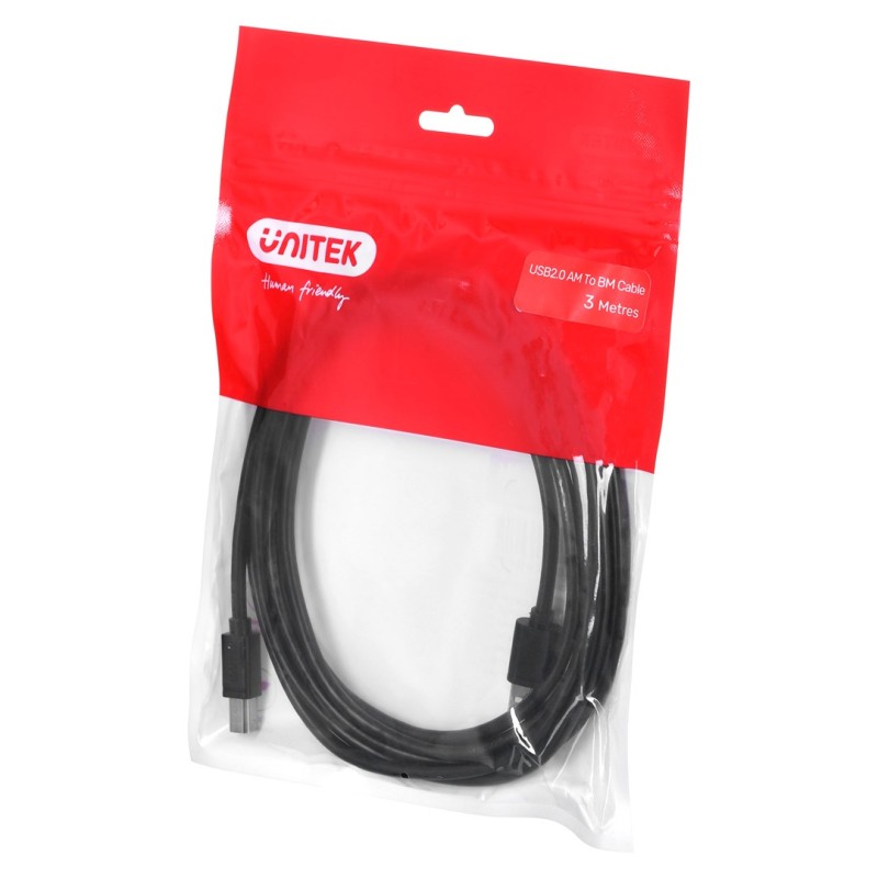 UNITEK Y-C420GBK USB cable USB 2.0 3 m USB A USB B Black UNITEK Y-C420GBK USB cable USB 2.0 3 m USB A USB B Black