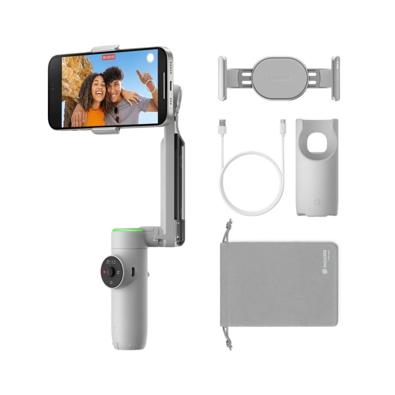 Insta360 Flow 2 AI Tracker Bundle (Stone Gray) - gimbal z modułem śledzenia AI