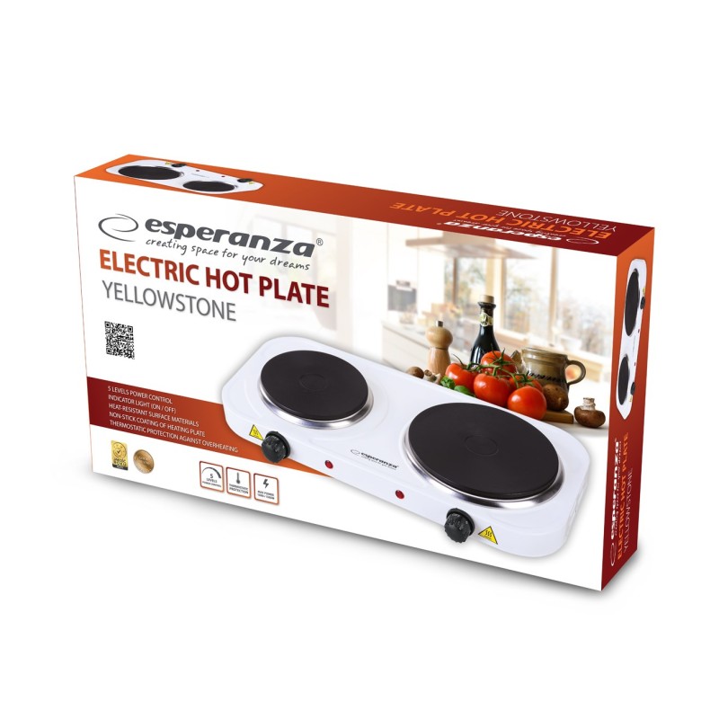 Esperanza EKH014W Electric cooker 2 zones White