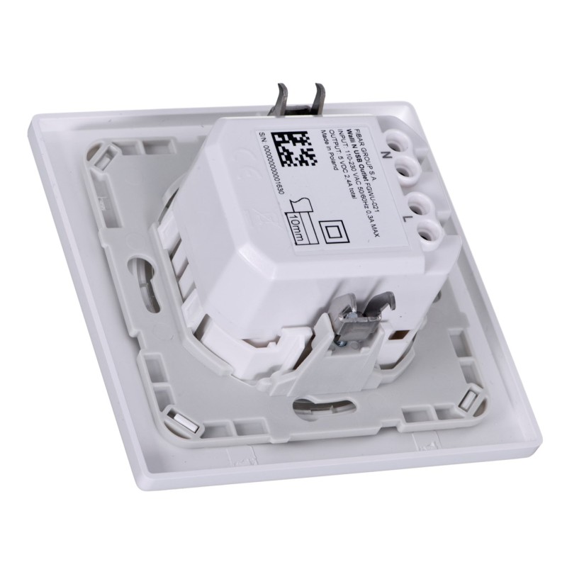 Fibaro Walli N socket-outlet 2x USB White Fibaro Walli N socket-outlet 2x USB White