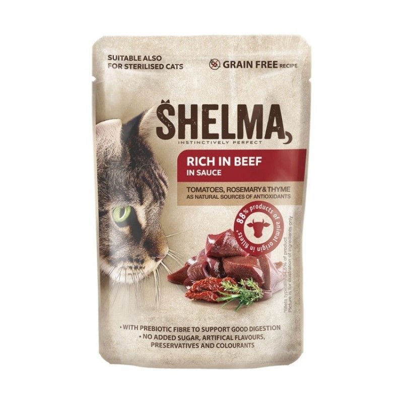 SHELMA Rich in beef in sauce - wet cat food - 85g SHELMA Rich in beef in sauce - wet cat food - 85g