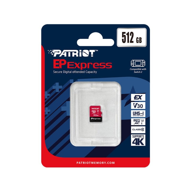 Patriot Memory EP Express memory card 512GB MicroSDXC 800/600 MB/s (PEF512GEPEXMCX)