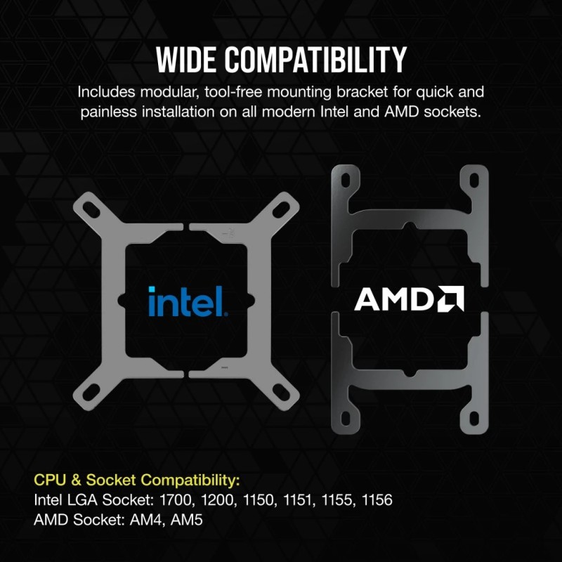 Corsair H100I Processor Liquid cooling kit 12 cm Black Corsair H100I Processor Liquid cooling kit 12 cm Black