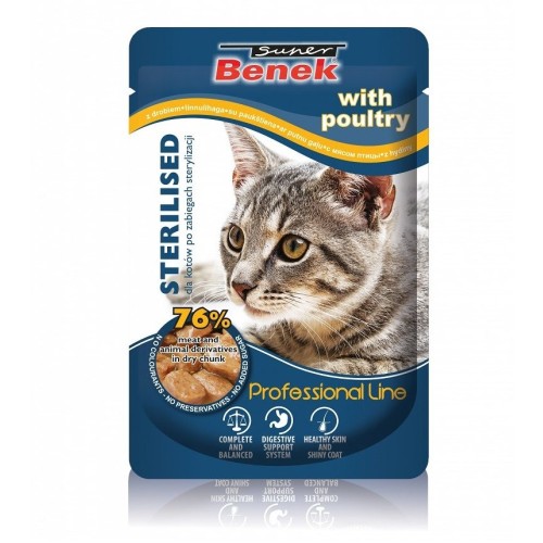 SUPER BENEK Sterilised with poultry - wet cat food - 100g SUPER BENEK Sterilised with poultry - wet cat food - 100g