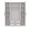 Topeshop ROMANA 160 BIEL bedroom wardrobe/closet 11 shelves 4 door(s) White