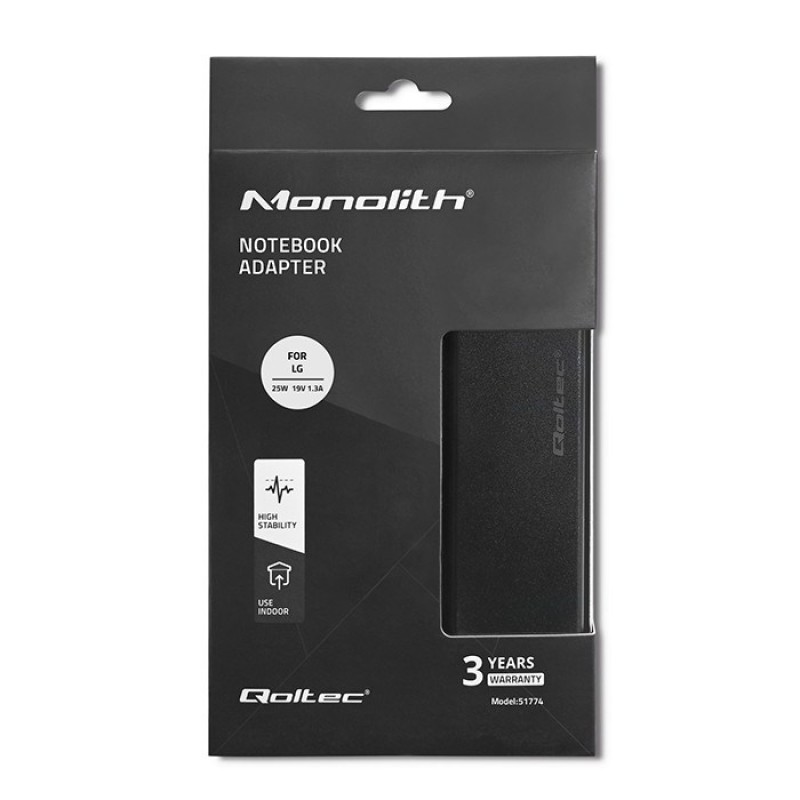 Qoltec 51774 Power adapter for LG monitor 25W | 1.3A | 19V | 6.5 * 4.4 + power cable Qoltec 51774 Power adapter for LG monitor 25W | 1.3A | 19V | 6.5 * 4.4 + power cable