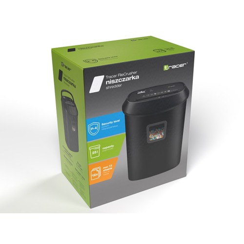 Tracer FileCrusher Paper Shredder, Black