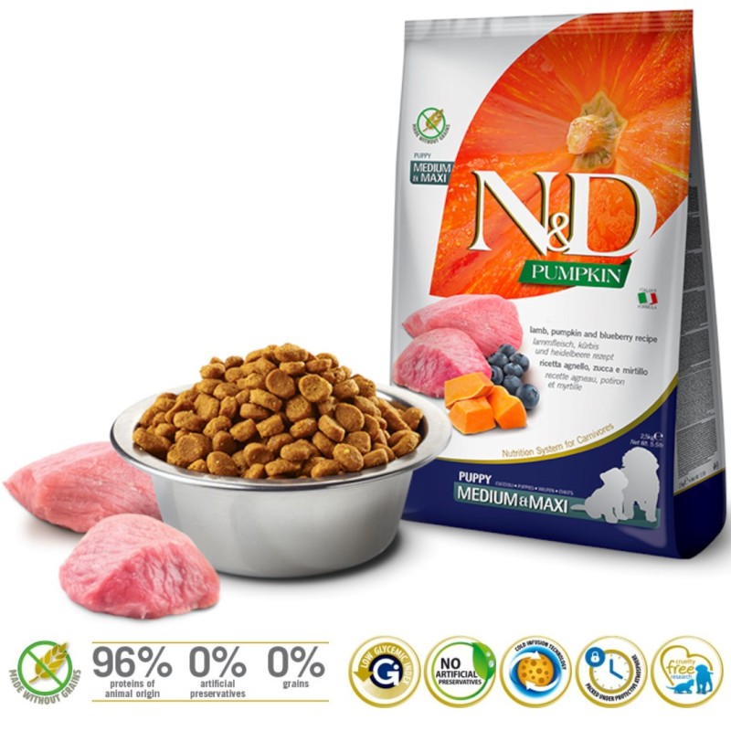 Farmina Pet Food LAMB & BLUEBERRY PUPPY MEDIUM & MAXI Farmina Pet Food LAMB & BLUEBERRY PUPPY MEDIUM & MAXI