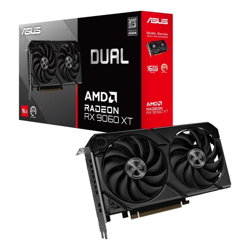 ASUS Dual -RX9060XT-16G AMD Radeon RX 9060 XT 16 GB GDDR6 ASUS Dual -RX9060XT-16G AMD Radeon RX 9060 XT 16 GB GDDR6