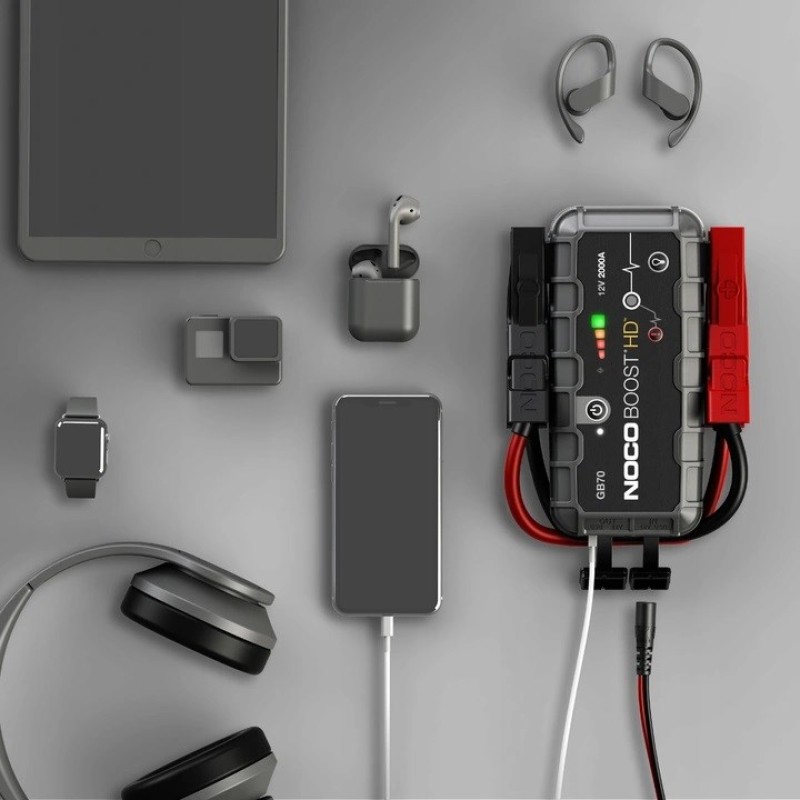 NOCO GB70 Boost 12V 2000A Jump Starter starter device with integrated 12V/USB battery NOCO GB70 Boost 12V 2000A Jump Starter starter device with integrated 12V/USB battery