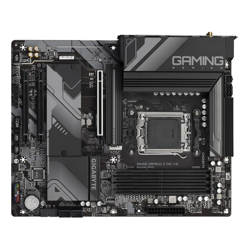GIGABYTE B650 GAMING X AX V2 Motherboard - Supports AMD Ryzen 8000 CPUs, 8+2+2 Phases Digital VRM, up to 8000MHz DDR5 (OC), 1xPCIe 5.0 + 2xPCIe 4.0 M.2, Wi-Fi 6E 802.11ax, 2.5GbE LAN, USB 3.2 Gen 2 GIGABYTE B650 GAMING X AX V2 Motherboard - Supports AMD Ryzen 8000 CPUs, 8+2+2 Phases Digital VRM, up to 8000MHz DDR5 (OC), 1xPCIe 5.0 + 2xPCIe 4.0 M.2, Wi-Fi 6E 802.11ax, 2.5GbE LAN, USB 3.2 Gen 2