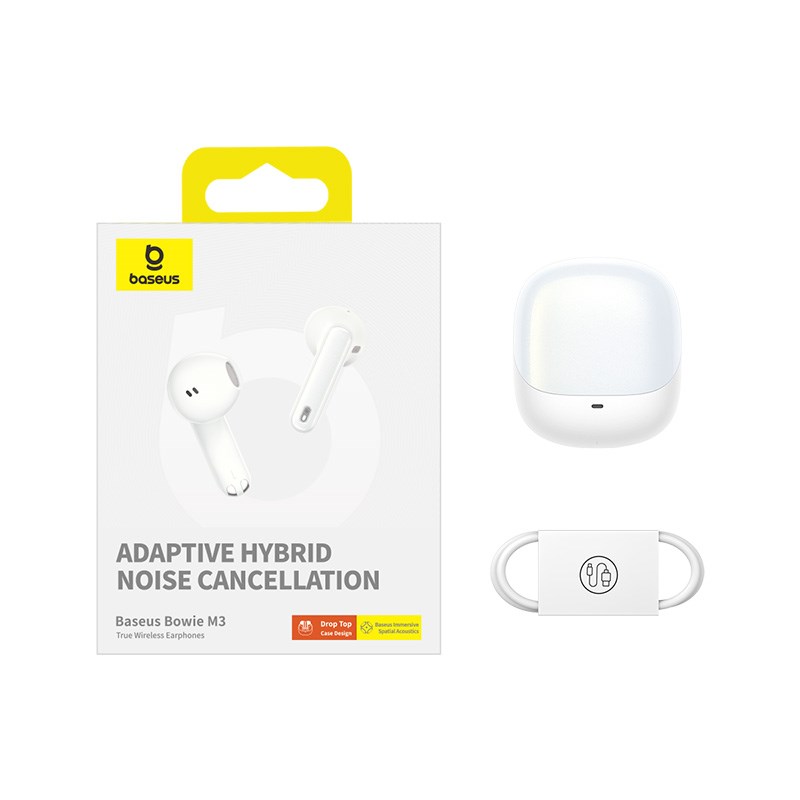 Baseus Bowie M3 Headset Wired In-ear Calls/Music USB Type-C White Baseus Bowie M3 Headset Wired In-ear Calls/Music USB Type-C White