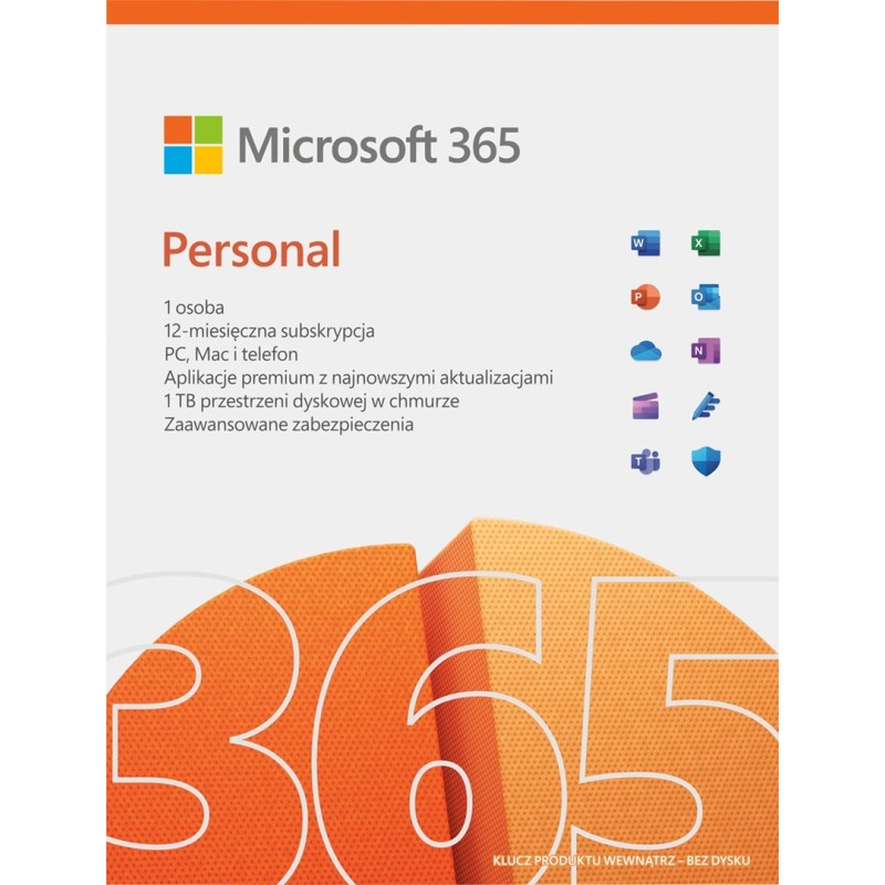 Microsoft 365 Personal 1 x license Subscription Polish 1 year(s)