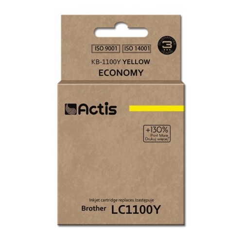 Actis KB-1100Y Ink Cartridge (replacement for Brother LC1100Y/980Y; Standard; 19 ml; yellow) Actis KB-1100Y Ink Cartridge (replacement for Brother LC1100Y/980Y; Standard; 19 ml; yellow)