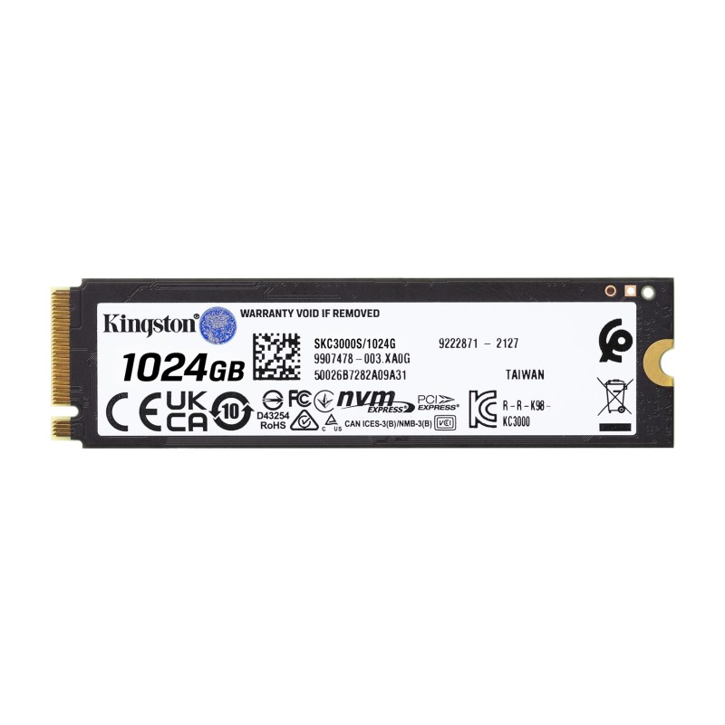 Kingston Technology KC3000 M.2 1024 GB PCI Express 4.0 3D TLC NVMe Kingston Technology KC3000 M.2 1024 GB PCI Express 4.0 3D TLC NVMe