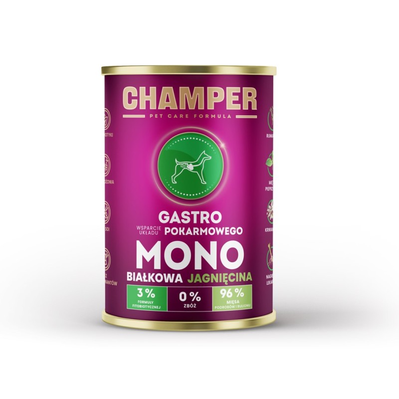 CHAMPER Gastro Monoprotein Lamb - wet dog food - 400g
