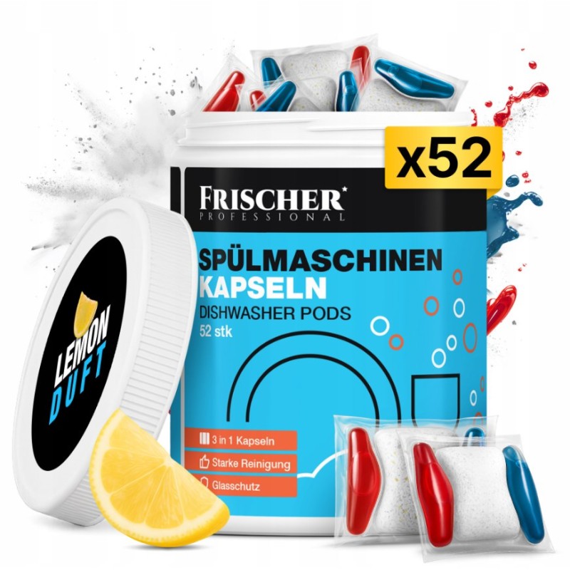 Frischer 3-in-1 dishwasher capsules, 52 pieces Frischer 3-in-1 dishwasher capsules, 52 pieces