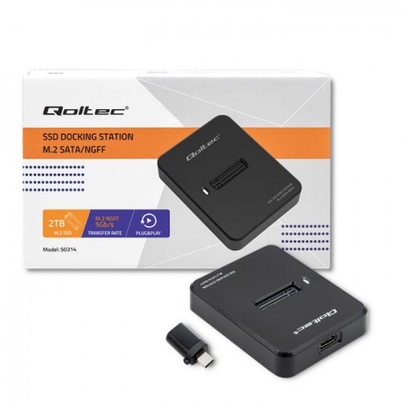 Qoltec 50314 storage drive enclosure SSD enclosure Black M.2 Qoltec 50314 storage drive enclosure SSD enclosure Black M.2