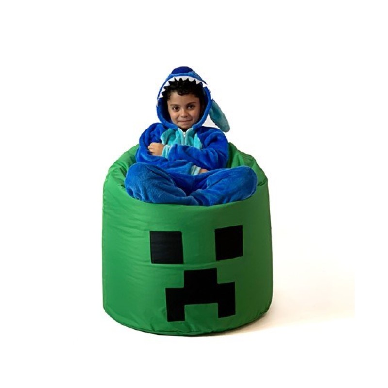Sako bag pouffe Minecraft green XXL 110 x 90 cm Sako bag pouffe Minecraft green XXL 110 x 90 cm