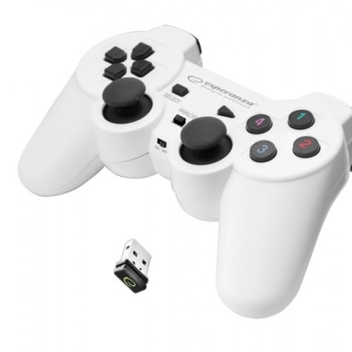 Esperanza EGG108W Gaming Controller Black, White RF Gamepad Analogue / Digital PC, Playstation 3
