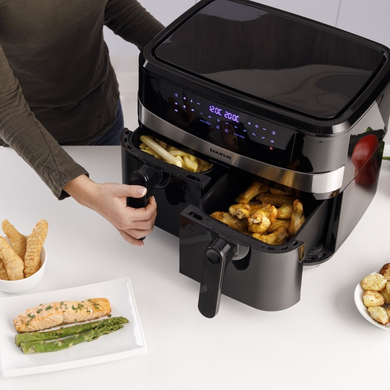 Taurus Air Fry Digital Duo Double 9 L 2200 W Hot air fryer Black Taurus Air Fry Digital Duo Double 9 L 2200 W Hot air fryer Black