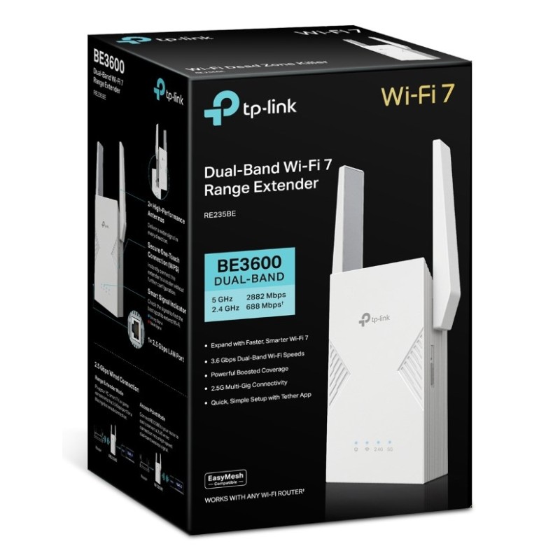 TP-Link BE3600 Network transmitter & receiver White 2500 Mbit/s TP-Link BE3600 Network transmitter & receiver White 2500 Mbit/s
