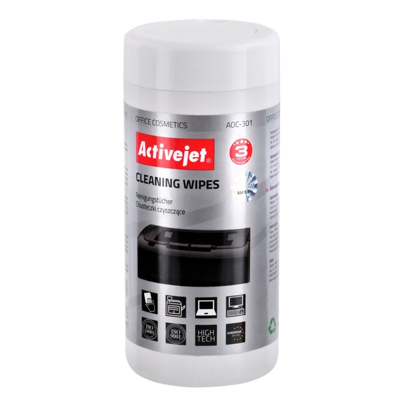 Activejet AOC-301 office equipment cleaning wipes - 100 pcs Activejet AOC-301 office equipment cleaning wipes - 100 pcs