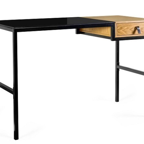 Desk with drawer Unique LESTE 120 x 60 cm black/oak Desk with drawer Unique LESTE 120 x 60 cm black/oak