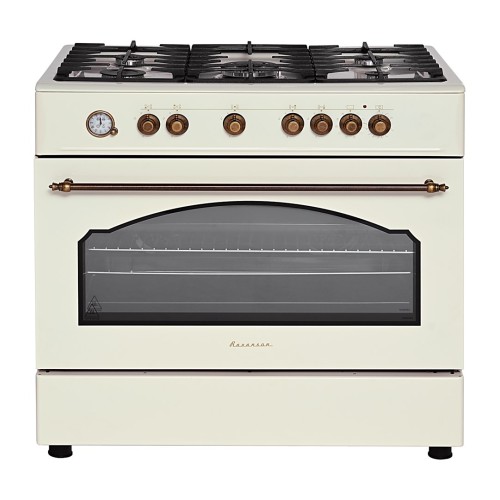 Ravanson Retro KWGE–90ARC gas and electric cooker (cream)