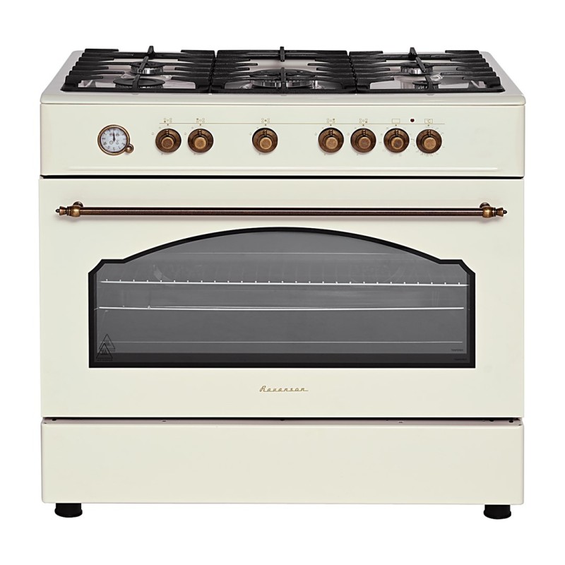 Ravanson Retro KWGE–90ARC gas and electric cooker (cream)