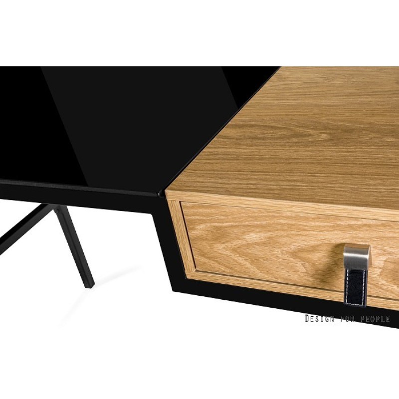 Desk with drawer Unique LESTE 120 x 60 cm black/oak Desk with drawer Unique LESTE 120 x 60 cm black/oak