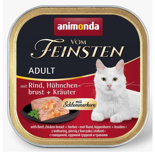 ANIMONDA Vom Feinsten Adult Beef, chicken breast and herbs - wet cat food - 100g ANIMONDA Vom Feinsten Adult Beef, chicken breast and herbs - wet cat food - 100g