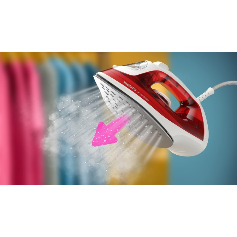 Philips 2000 series DST2010/40 iron Steam iron Non-stick soleplate Red, White Philips 2000 series DST2010/40 iron Steam iron Non-stick soleplate Red, White