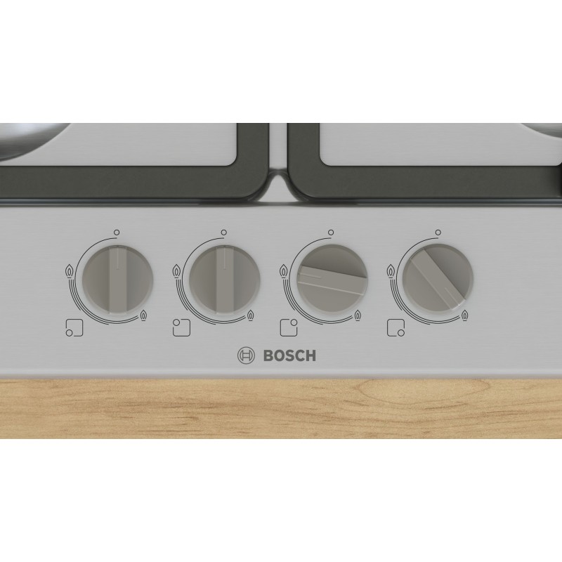 Bosch Serie 4 PGH6B5K90 hob Stainless steel Built-in 58 cm Gas 4 zone(s)