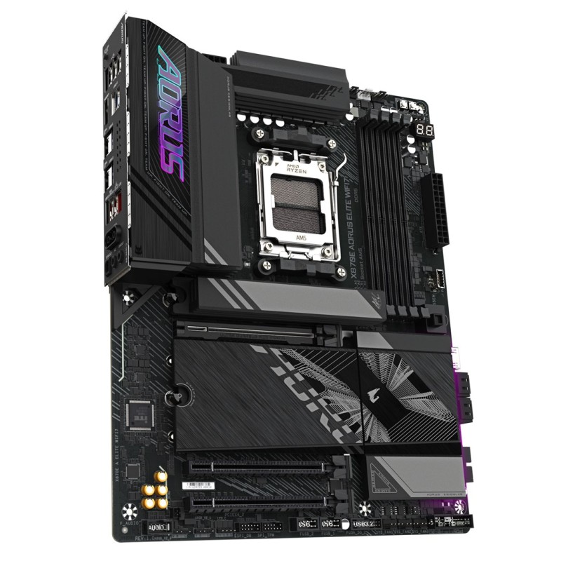 GIGABYTE X870E AORUS ELITE WIFI7 Motherboard - Supports AMD Ryzen 9000 CPUs, 16+2+2 Phases Digital VRM, up to 8000Hz DDR5 (OC), 3xPCIe 5.0 + 1xPCIe 4.0, Wi-Fi 7, 2.5GbE LAN, USB 4 GIGABYTE X870E AORUS ELITE WIFI7 Motherboard - Supports AMD Ryzen 9000 CPUs, 16+2+2 Phases Digital VRM, up to 8000Hz DDR5 (OC), 3xPCIe 5.0 + 1xPCIe 4.0, Wi-Fi 7, 2.5GbE LAN, USB 4