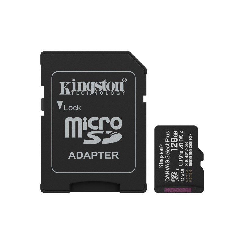 Kingston Technology 128GB microSDXC Canvas Select Plus Gen3 150MB/s A1 Card + Adapter Kingston Technology 128GB microSDXC Canvas Select Plus Gen3 150MB/s A1 Card + Adapter
