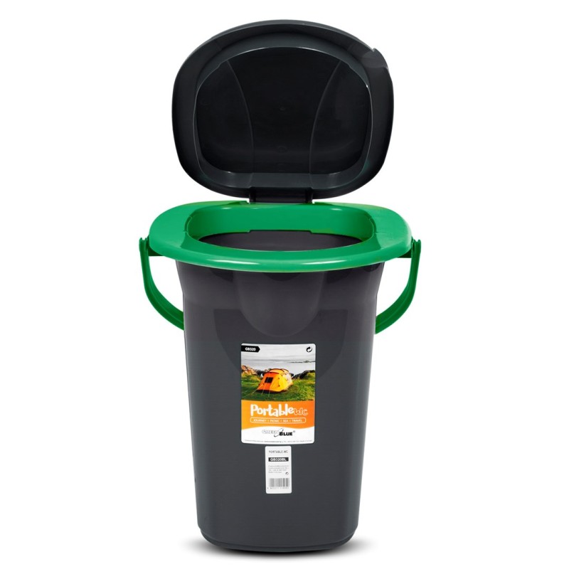 GreenBlue GB320BG Tourist Toilet Black and Green 19L Carrying Handle GreenBlue GB320BG Tourist Toilet Black and Green 19L Carrying Handle