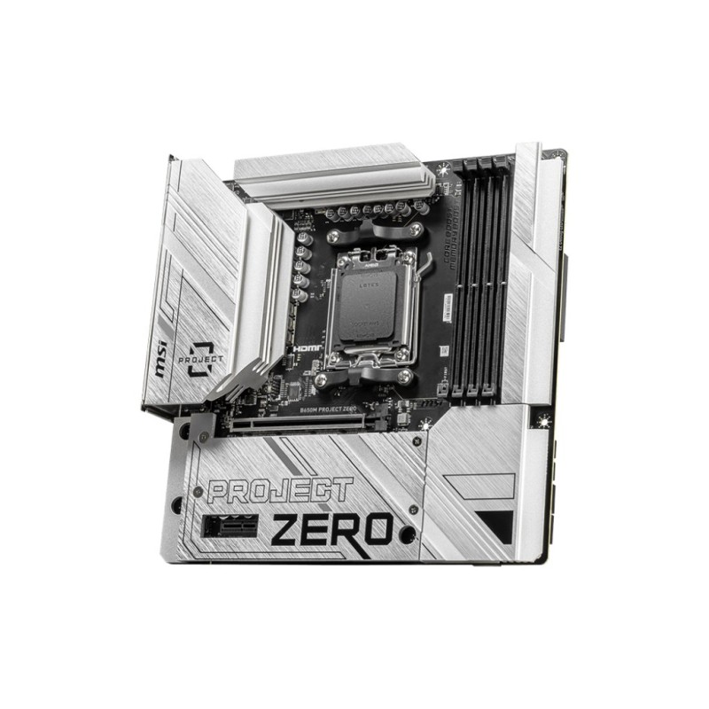 MSI B650M PROJECT ZERO motherboard AMD B650 Socket AM5 micro ATX MSI B650M PROJECT ZERO motherboard AMD B650 Socket AM5 micro ATX